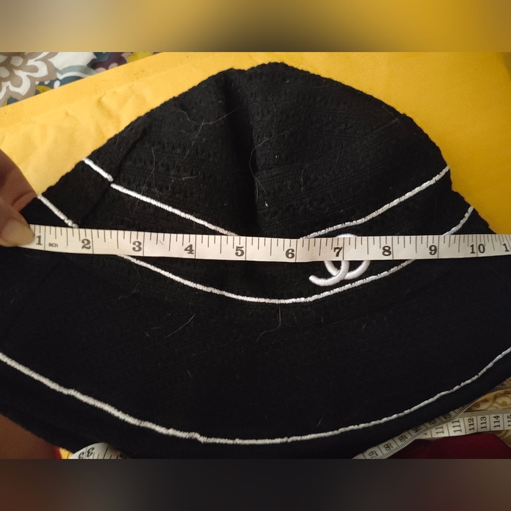 Black Bucket Hat with White Accents - Picture 7 of 8